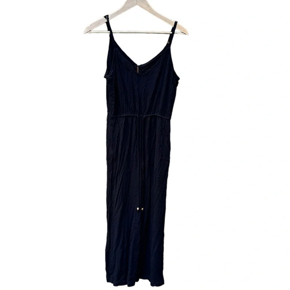 Becool women's black spaghetti strap black cropped romper - Picture 1 of 3